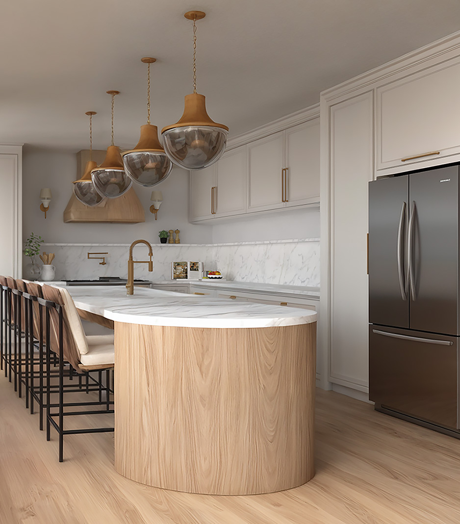 kitchen-with-bar-seating Minimalist modern kitchen design with counter top seating