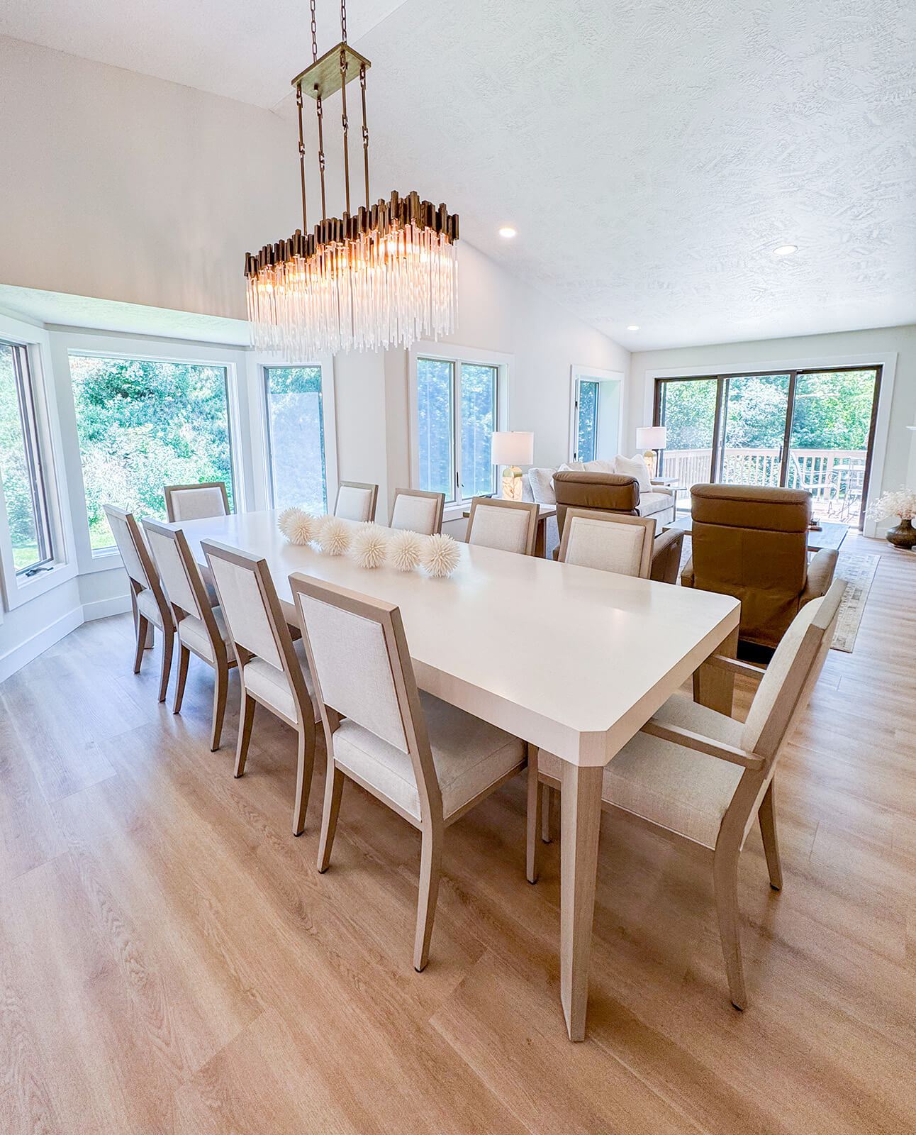 the-fairway-project-21 Organic dining room with neutral tones and statement lighting