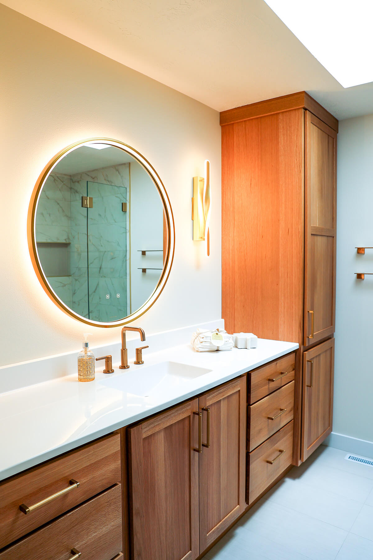 the-fairway-project-3 Spa inspired bathroom design with a lighted mirror