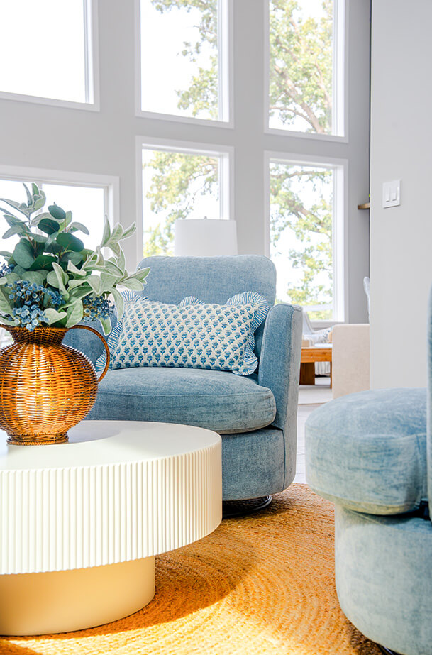 living-area-blue-chairs Living Area with two blue chairs