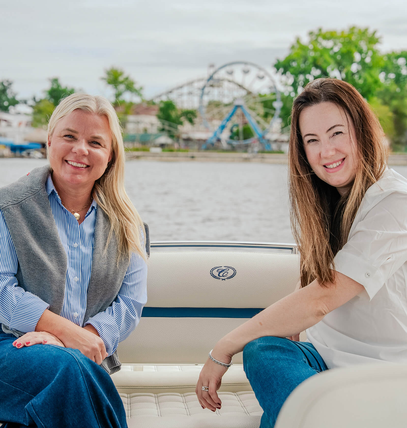 patricia-and-jessie-on-boat Patricia and Jessie on Lake Okoboji